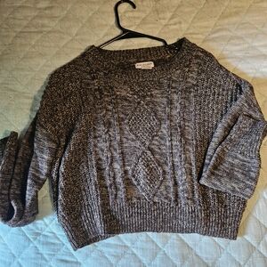 (2 For $30) Arizona Jean Company Green Cable Knit Cropped Sweater